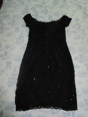 Sequin Hearts Black Lace Sequin Mini Dress